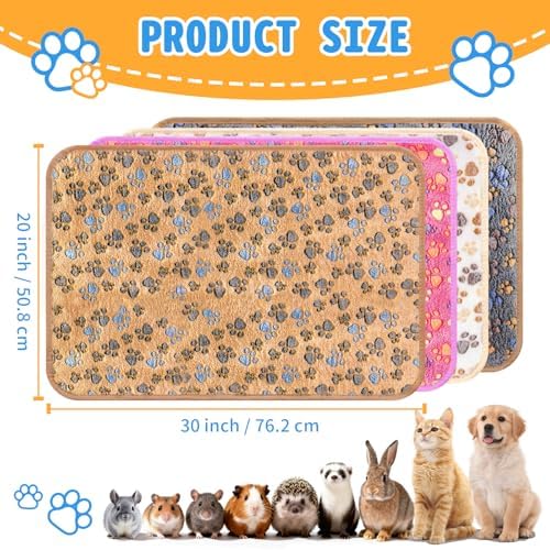 8Pack Soft Guinea Pig Bedding Blankets Washable Small Animal Fleece Cage Liners Reusable Pet Pee Pad Sleep Mat Pad Cover for Hamster Chinchilla Rabbit Hedgehog Dog Cat Essentials (20×30 Inch)