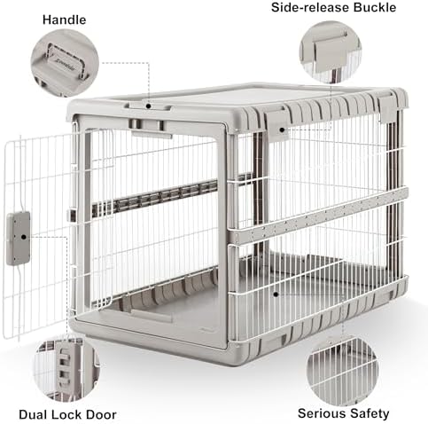 ZOMISIA 36" L Collapsible Dog Crate for Dogs, Heavy Duty Dog Kennel Indoor
