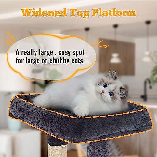 FDW 37.8" Cat Tree Tower | Dark Gray | Multi-Level Indoor Activity Center