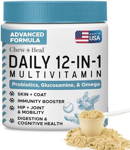 Dog Multivitamin Powder – 12-in-1 Formula with Probiotics, 14 oz