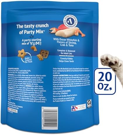 Friskies Purina Party Mix Beachside Crunch Cat Treats, 20 oz Pouch