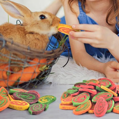 KATUMO Rabbit Toys, 220g / 7.7oz Rabbit Treats Bunny Chews Guinea Pig Molar Treats for Bunny, Hamster, Chinchilla, Gerbil, Other Small Rodents