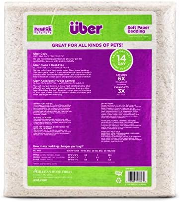 PETSPICK Uber Soft Paper Pet Bedding for Small Animals, White, 56L