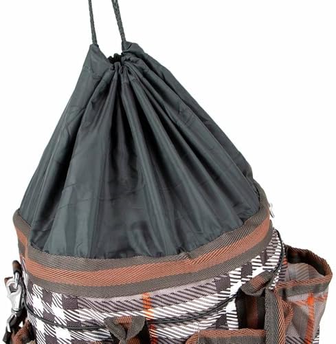 Jeffers Poplar Head Grooming Bag – Horse Grooming Organizer Tote with Pockets for Brushes, Tools, Clippers, Shampoo, Detangler – Stable Barn Kit Carrier for Horses, Pets, Plymouth Brown Plaid