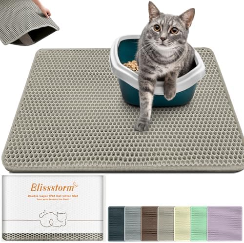 Cat Litter Mat 24"x16",Double Layer EVA litterbox Mat Beige