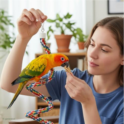 Bird Rope Perch & Birds Swing Set, 40''/60''/79''
