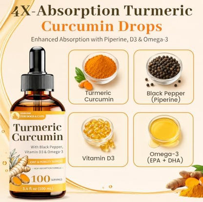 Turmeric Curcumin for Senior Dogs & Cats, Canine Joint & Mobility Support