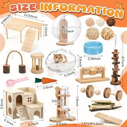 40 Pcs Hamster Cage Accessories Exercise Wheel,Interactive Style