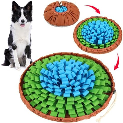 SZEE Snuffle Mat for Dogs, Adjustable Sniffing Mat for Smell Training and Slow Eating, Dog Snuffle Pad for Mental Stimulation and Enrichment, Interactive Toys for Pets (Blue and Green)