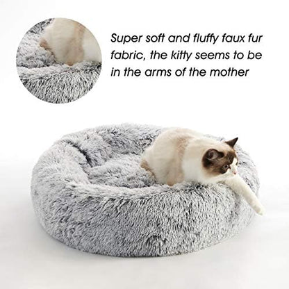 WESTERN HOME WH Calming Dog Bed & Cat Bed Washable Puppy Bed,24" Light Grey