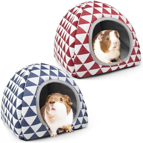 2 Pack Guinea Pig Hideout Washable Dwarf Rabbit Bed