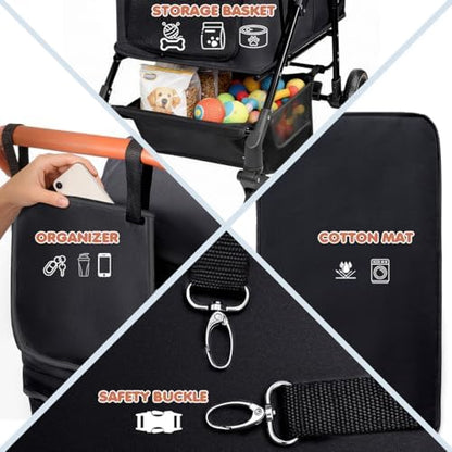 Dog Stroller for Large & Medium Dogs (20–132 lbs), for 2 Small Dogs