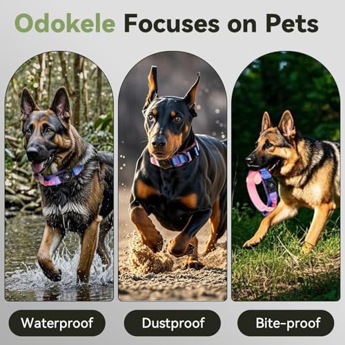 2026 Upgrade Waterproof Tactical AirTag Dog Collar, Built in AirTag Holder