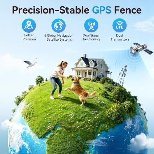 Thereye GPS Dog Fence Collar, App Controlled Wireless Fence
