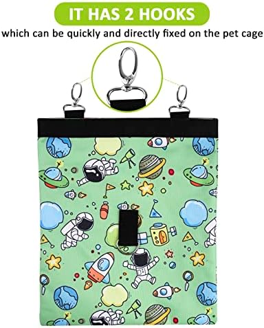 Rabbit Hay Feeder Bag Hanging Hay Rack (Pattern Green, 2 Windows)