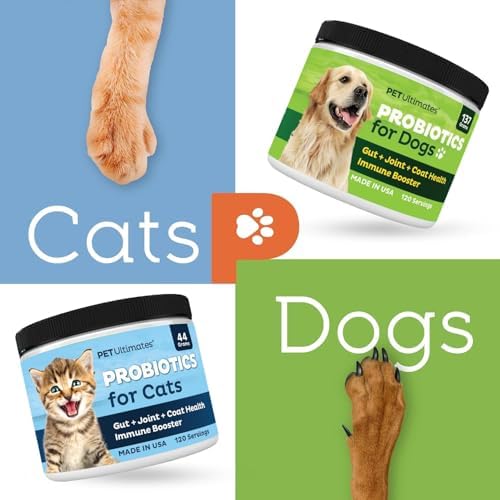Pet Ultimates Probiotics for Dogs – 22-Species Dog Probiotics for Digestive Support & Antibiotics Recovery – Skin and Coat Supplement, Enhances Vitality – Dog Health Supplies (3 Pack)