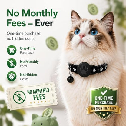 Pet Tracker,GPS Collar for Cats,Smart tag,Waterproof Compatible with Find My,No Monthly Fee,Advanced Tracking Solution Smart Collar for Pet Safety Ideal Small Large Cats(Android User)