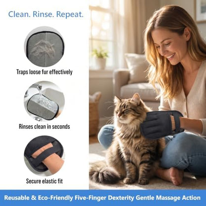 Pet Hair Remover Cleaning Glove for Dogs&Cats,Fur Grooming Tool for Laundry