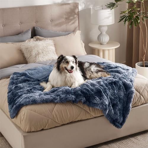 Bedsure Waterproof Dog Blankets for Large Dogs, Fluffy Faux Fur, 50×60"