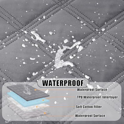Smiry Waterproof Dog Bed Cover, Reversible Pet Blanket for Sofa Couch