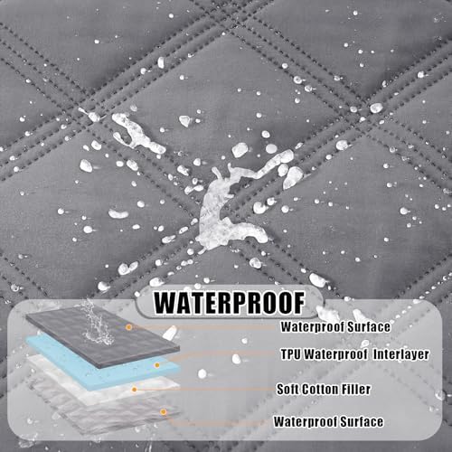 Smiry Waterproof Dog Bed Cover, Reversible Pet Blanket for Sofa Couch
