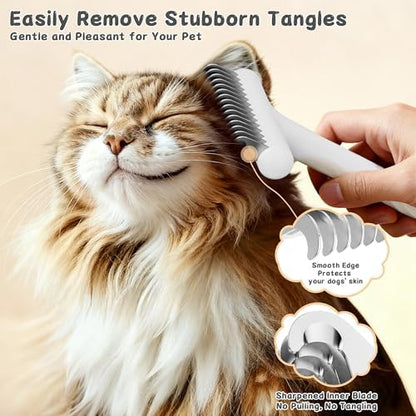 3-Piece Dogs & Cats brush for shedding - Self Cleaning Slicker Brush, Dematting Comb & Nail Clipper - Professional 3-in-1 Grooming Set for Shedding, Mats & Tangles - Easy At-Home Pet Care Tools