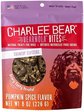 Charlee Bear Bearnola Bites Crunchy Dog Treats, Pumpkin Spice, 8 oz