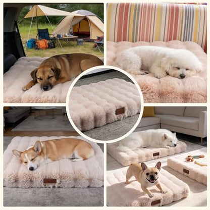 Washable Orthopedic Dog Bed Medium Size Dog, 30"x20" Light Khaki