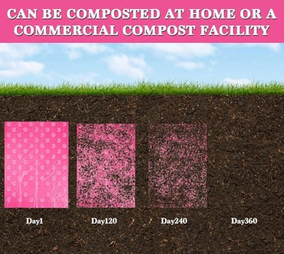 WDFAACK Dog Poo Bags with Holder-240 Large Poop Bags, Corn Starch Blended Bag, Extra Thick Strong Leak Proof Waste Bag for Dogs (Pink)