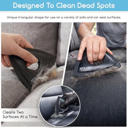 Analan Mini Pet Hair Remover for Car Detailing Dog Hair Tool Brush(Black)