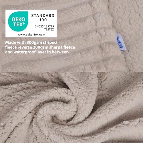 Reversible Waterproof Sherpa Pet Blanket for Large Dogs & Cats