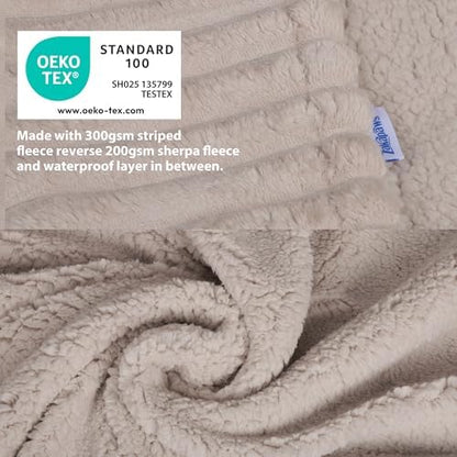 Reversible Waterproof Sherpa Pet Blanket for Large Dogs & Cats
