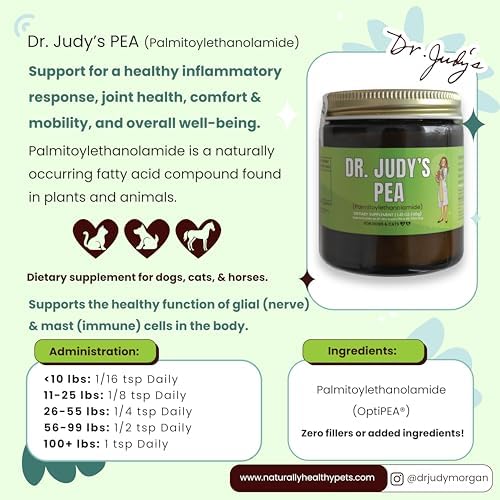 Dr. Judy's Pea (Palmitoylethanolamide) for Dogs, Cats, Equines | Hip & Joint, Comfort & Mobility, Overall Well-Being, & Immune Support | 40g