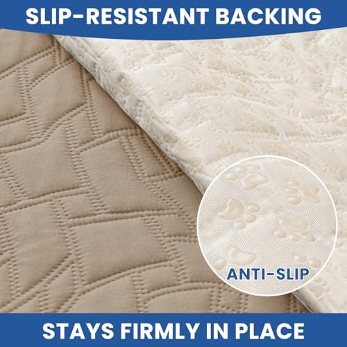 Waterproof Dog Bed Cover, Non-Slip Dog Blanket for Couch, Couch Covers for Dogs Washable, Pet Blanket for Furniture, Pet Bed Mat for Sofa, Car, Pet Supplies (52x82 Inch, Khaki)