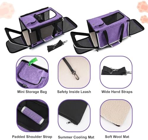 GAPZER Carrying Bag Yorkie Dog Travel Kennel Ventilated Soft Pet Carrier
