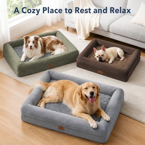 Orthopedic Waterproof Dog Bed for Small Dogs with 4-Sided Bolster