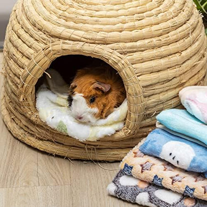 CUSOZWO Guinea Pig Bedding Mat 6 Pack, Soft Fleece Small Pet Blankets