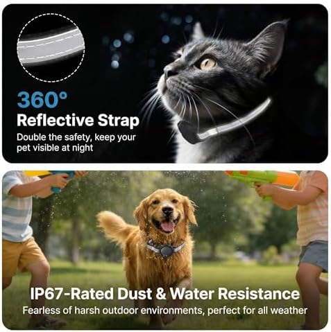 GPS Pet Tracker for Dogs & Cats, Smart Collar with Real-Time Location