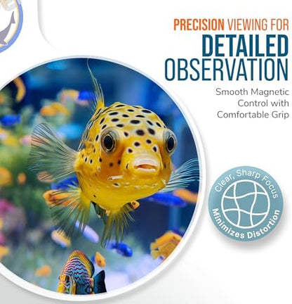 Flipper DeepSee 4" Magnetic Aquarium Viewer – Optical-Grade Magnifying Lens for Glass & Acrylic Tanks up to 5/8" Thick – Hands-Free Underwater Viewing for Fish, Corals & Aquarium Photography – Clear