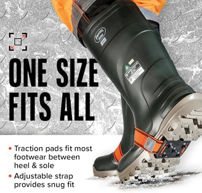 K1 Mid-Sole Ice Cleats for Men & Women - Rotatable Traction Aids for Winter Snow - Hi Vis - High Profile