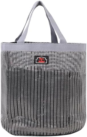 BARN & STABLE Breathable & Waterproof Mesh Horse Grooming Bag with 8 Pockets Tear-Resistant Grooming Tote for Horse Grooming Caddy Bag Organizer to Secure Items(Silver)