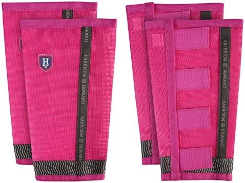 Harrison Howard Loose-Fitting Horse Fly Boots UV-Protective, Durable Fine Mesh Leggins with Reflective Strips (Set of 4)