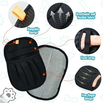 1 PCS Pet Hair Removal Glove for Dogs and Cats Reusable Newly Upgraded Five-Finger Electrostatic Pet Cat Dog Hair Remover Non-Slip Dog Hair Remover Tool for Couch, Clothing, Car Seat,Carpet