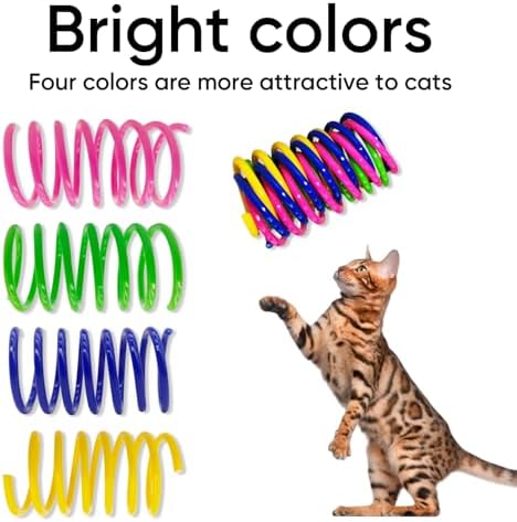 Cat Toys for Indoor Cats, 24 Pack Interactive Cat Spring Toys