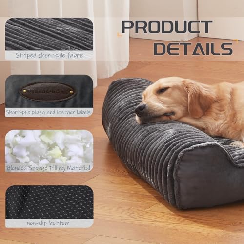 Dog Beds for Small,Medium Dogs Breeds,Sofa Dog Bed with Pillow for Crate Kennel, Super Soft Pet Bed for Support Bolster, Comfortable Pet Couch Bed & Non-Slip Bottom