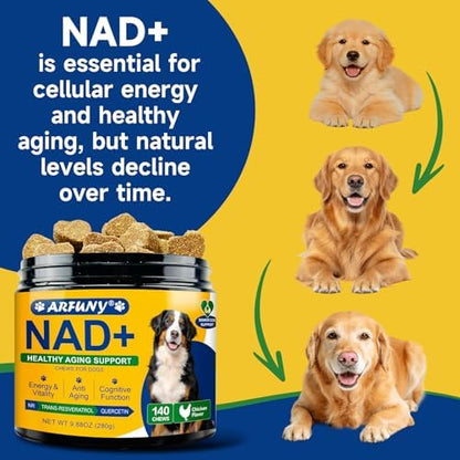 NAD+ Longevity for Senior Dogs, Cellular, Cognitive Health, 140 Chews