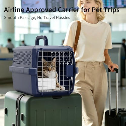 RIZZARI Travel Crate Small Dog Carrier: Secure Door Portable Handle Design