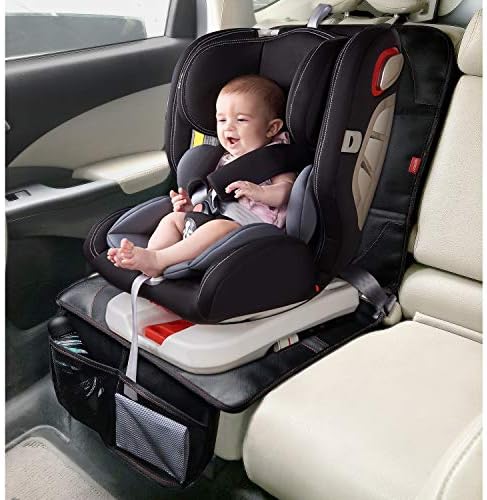 MORROLS Car Seat Protector for Child, Baby, Pets -1 Pack car seat Cover with Thick Padding- Waterproof Universal Size with Mesh Pockets (Black)