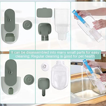 Lemtrflo Rabbit Feeder, Bunny Water Bottle Dispenser, Pet Cage Food Bowl
