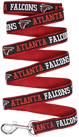 Pets First NFL Licensed Atlanta Falcons Pet Leash, Size Small – Durable Satin Dog & Cat Walking Strap and Pet Tether with Embroidered Team Name & Logo